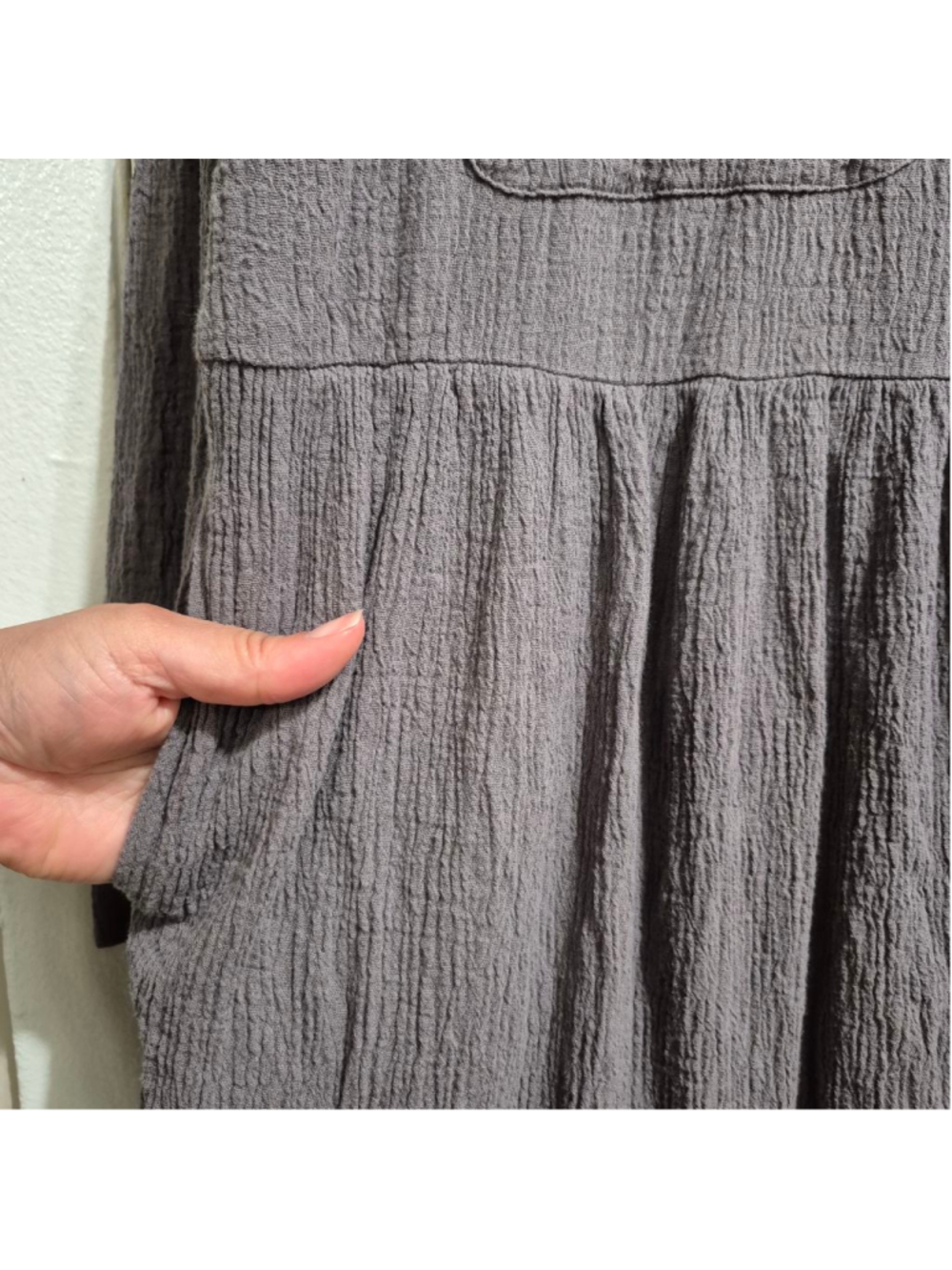 Women's MODESEES Gray Long Sleeve Tiered Midi Dress M - Picture 5 of 11